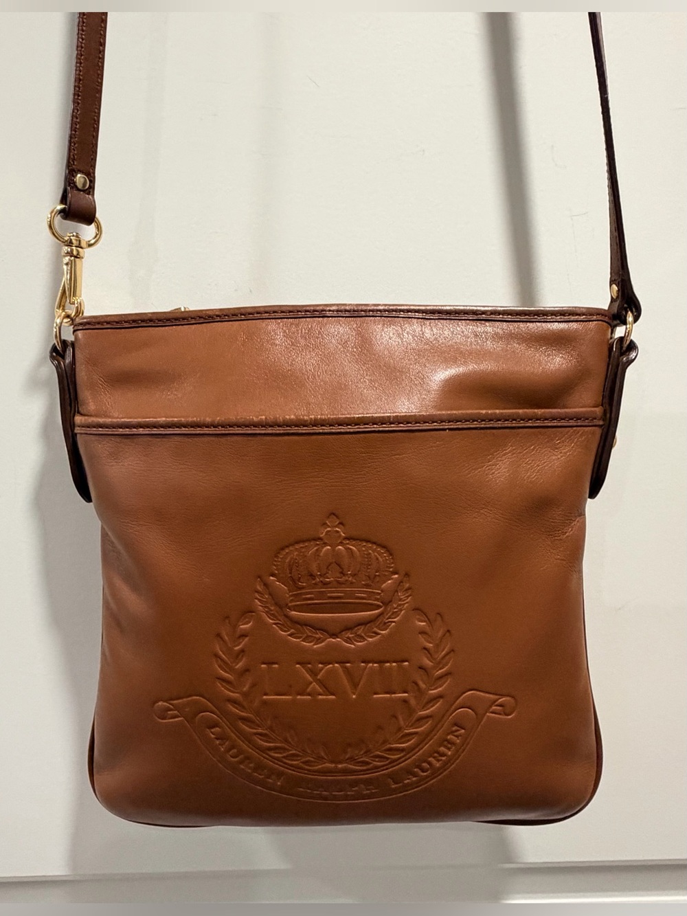 Lauren Ralph Lauren Chatsworth LXVII Embossed Leather Crossbody Bag